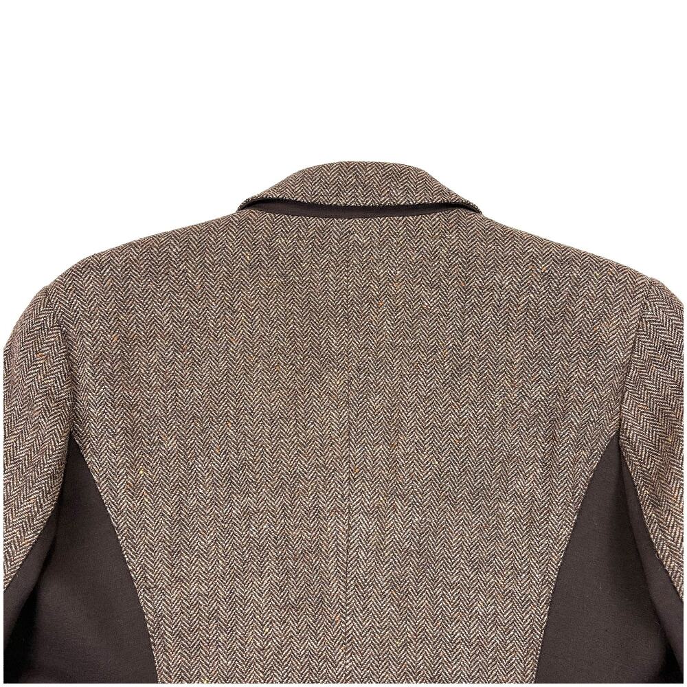 Coldwater Creek Wool Blend Equestrian Blazer Womens 16 Brown Tweed Riding Jacket - Picture 8 of 9